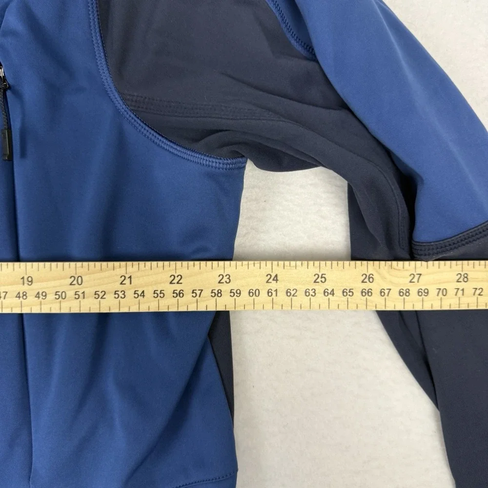 Lululemon Mens Velocity Hooded Full Zip Jacket Rugged Blue Size XL Thumbholes